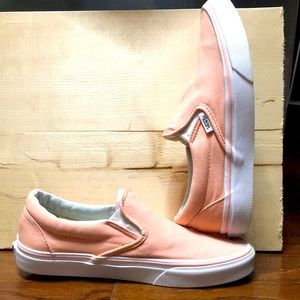 Peach slip on vans womens size 7.5